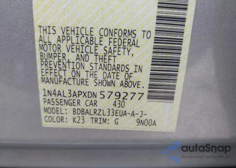 2013 Nissan Altima 2.5 S from USA, damaged, VIN 1N4AL3APXDN579277